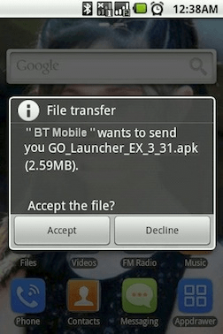 Android accept file